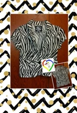 Ashley by 26 International White/Black Zebra  🐾 Strips Vest ! Juniors Teens ! L