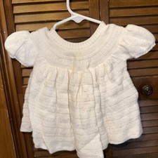6-12MO VINTAGE CROCHET TYPE DRESS-Little Girl/ Baby Girl