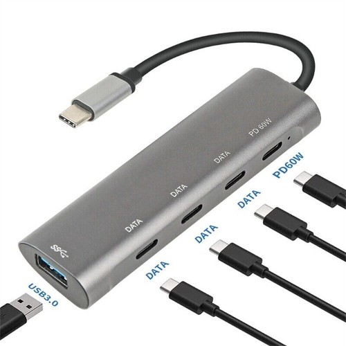 5Gbps USB C Hub USB C Splitter USB C to USB C/USB 3.0/Type C PD60W Multiport - Picture 7 of 9