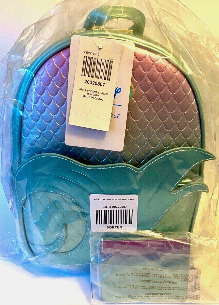 Disney Her Universe The Little Mermaid Ombre Scales Mini Backpack w. Charm Amazon.com: Loungefly Disney Little Mermaid Ombre Scales  main image 4