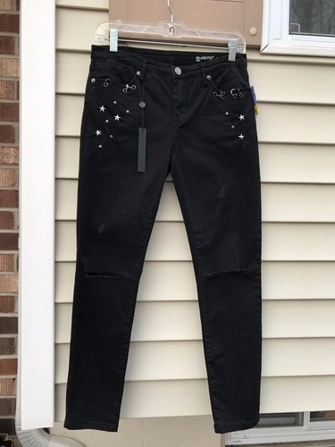 Star Studded Pierced Skinny Jeans 28 