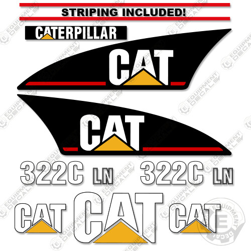 Fits Caterpillar 322 C LN Decal Kit Excavator Decals Reproduction ...