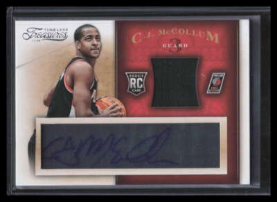 2013-14 Timeless Treasures 128 C. J. McCollum Rookie Jersey Auto