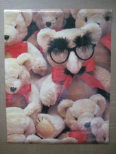 Marks mustache glasses Vintage original teddy bear poster 13994