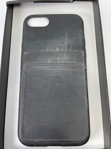Nomad LEDER Geldbörse Etui Kartensteckplatz für iPhone SE 3. 2. 8 7 SCHIEFERGRAU Patina - Bild 2 von 3