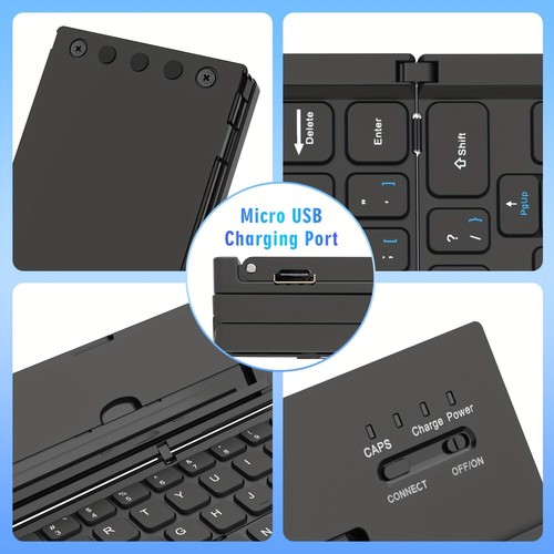 AUS Folding Wireless Bluetooth Keyboard Keypad for Tablet Phone Laptop Keyboard - Picture 14 of 18