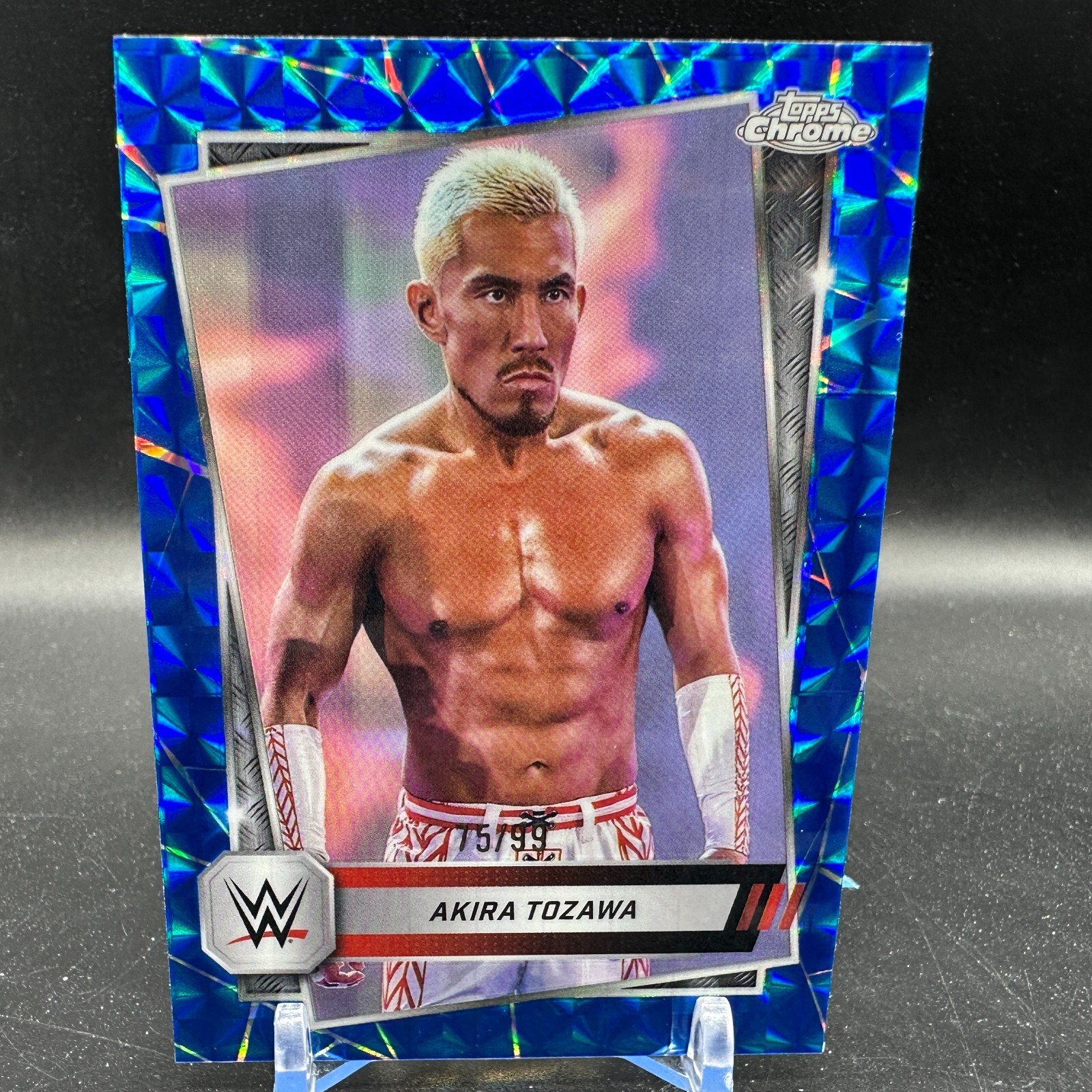 Akira Tozawa Blue Geometric Refractor /99 2025 Topps Chrome WWE
