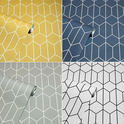 Arthouse Linear Geo Rankgitter Uni Geometrisch Waben 10m Tapete Feature Wall