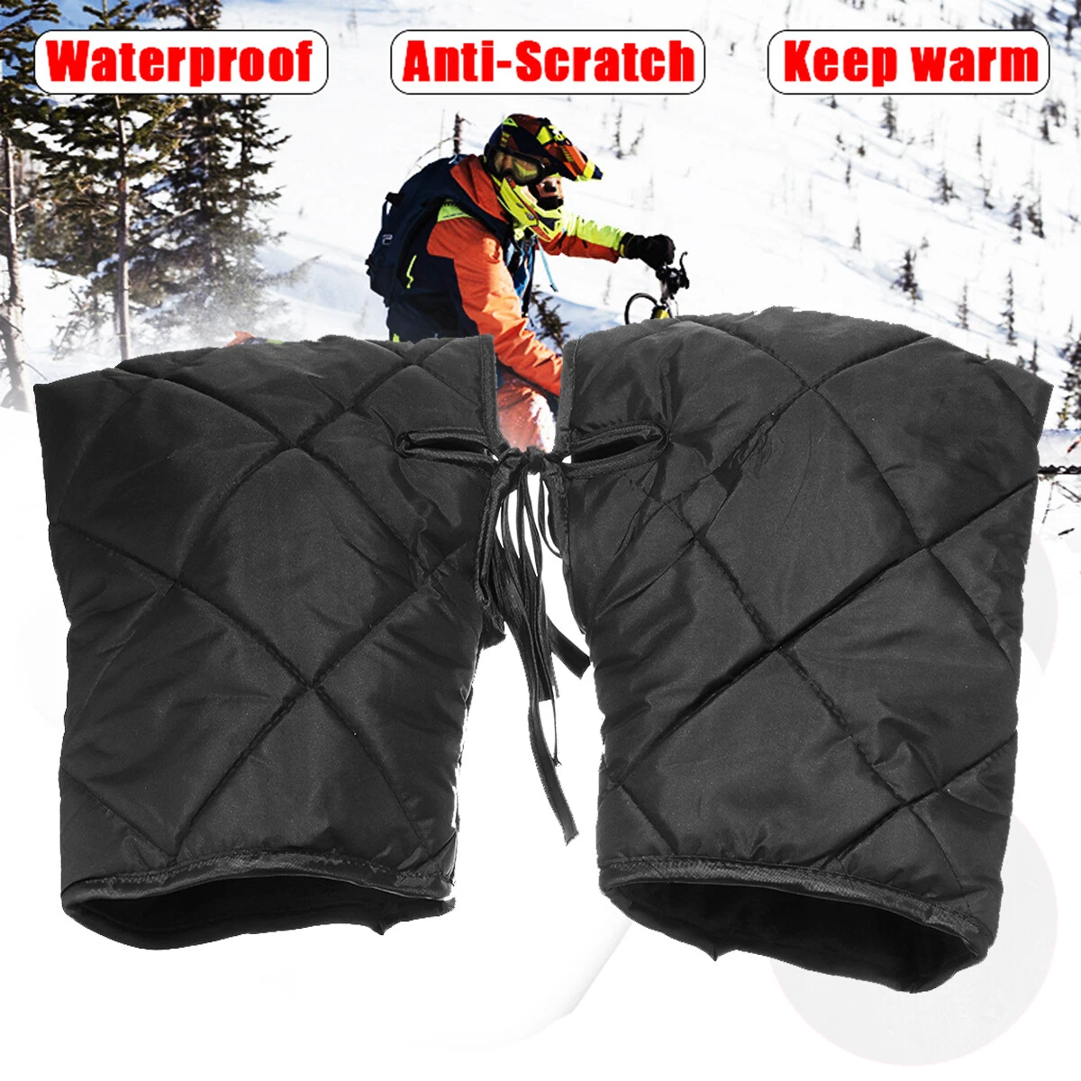 Pair Motorcycle Bike Handlebar Gloves Hand Muffs Guard Winter Warmer Waterproof