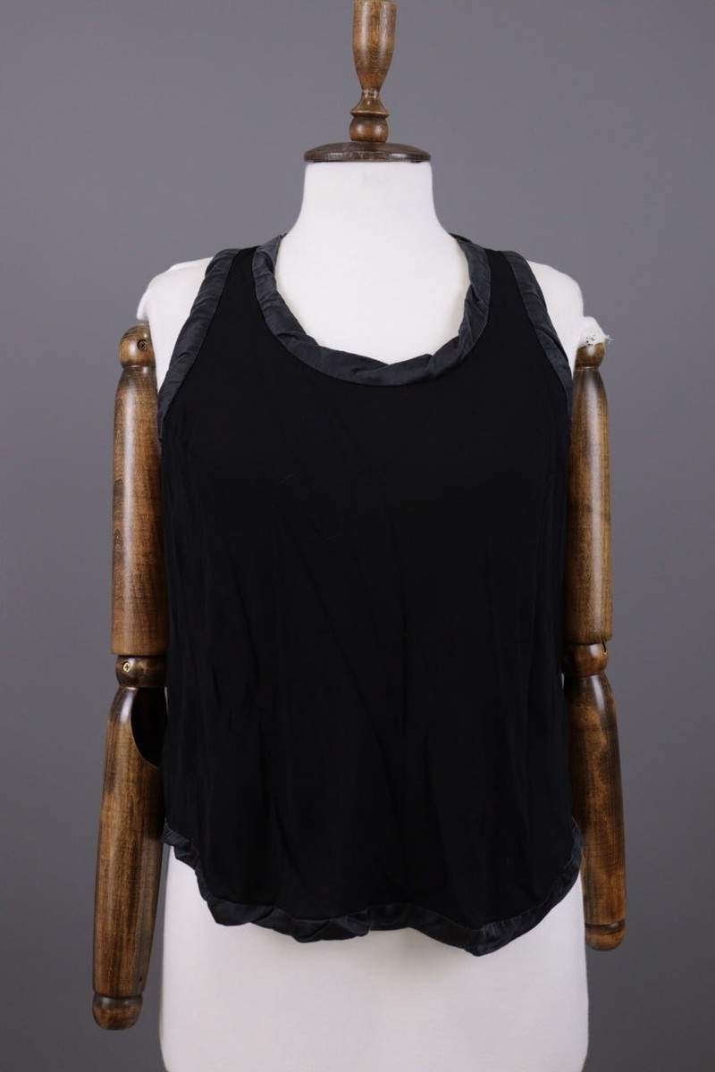 ALEXANDER MCQUEEN Black Silk Sleeveless Tank Top Size 42 / S