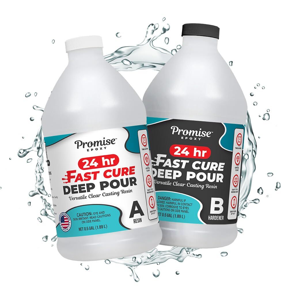 1 Gallon Fast-Cure Deep Pour Epoxy Resin - UV Resistant for Craft Projects