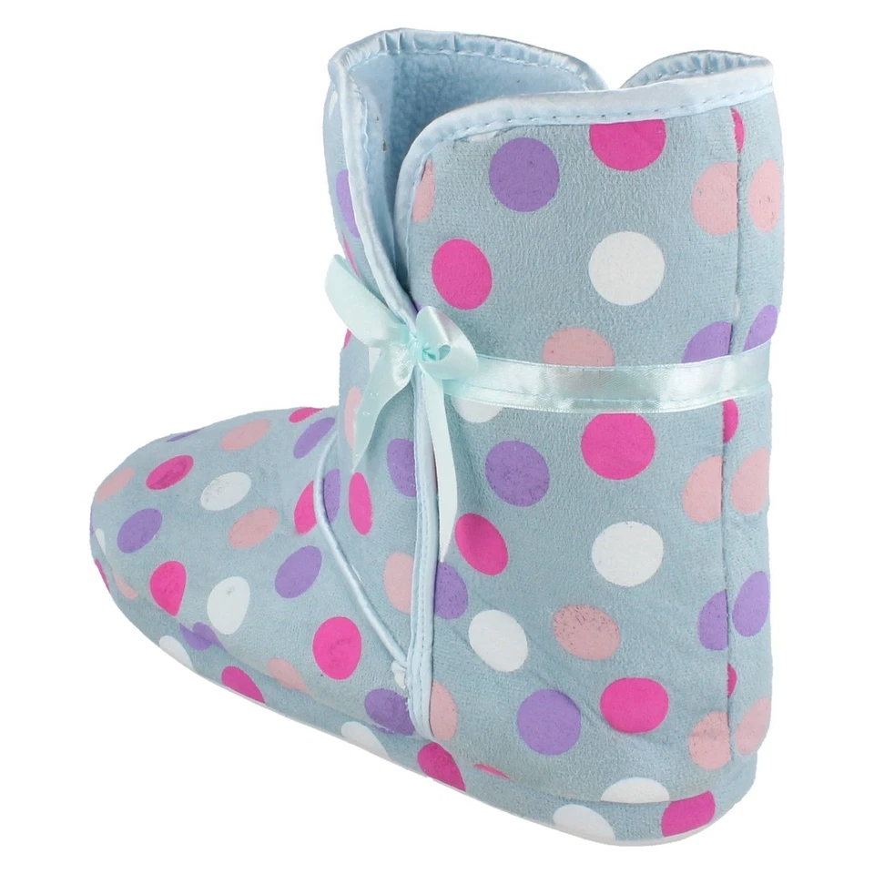 Mujer X2019 Textil Azul/Múltiple de Lunares Pantuflas Por Spot On Venta - Imagen 3 de 4