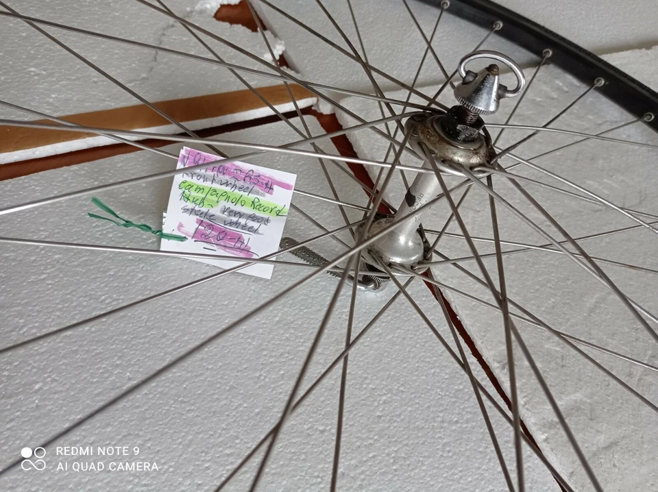 FRONT WHEEL CLINCHER RIM CAMPAGNOLO RECORD HUB 36 HOLES RUOTA CORSA - Image 3 of 4