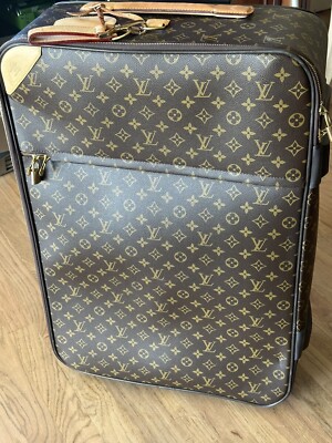 Louis Vuitton Rolling Luggage Suitcase With Handle Monogram Brown