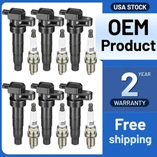 6 Ignition Coils Pack UF546 and Iridium Spark Plug For 2006 Sonata 2.4L l4
