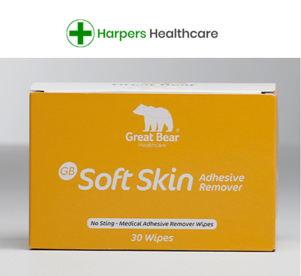 Great Bear Soft Skin Medical Adhesive Remover Wipes (Pack of 30