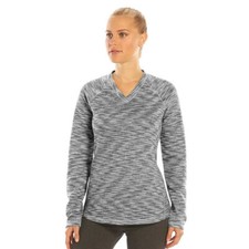 Tek Gear Fleece Shirt Pullover Womens Size Small Athletic Top Gray Pattern VNeck
