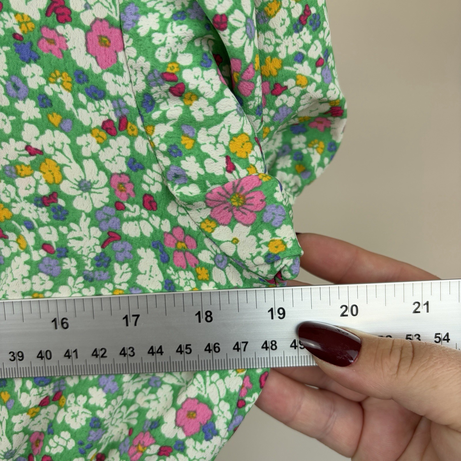 Tu Women's Green Floral Ditsy Short Sleeve Summer Dress Size UK 12 image 9