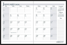 House of Doolittle 2026 Economy 11" x 8.5" Monthly Planner, 11 x 8.5, Black