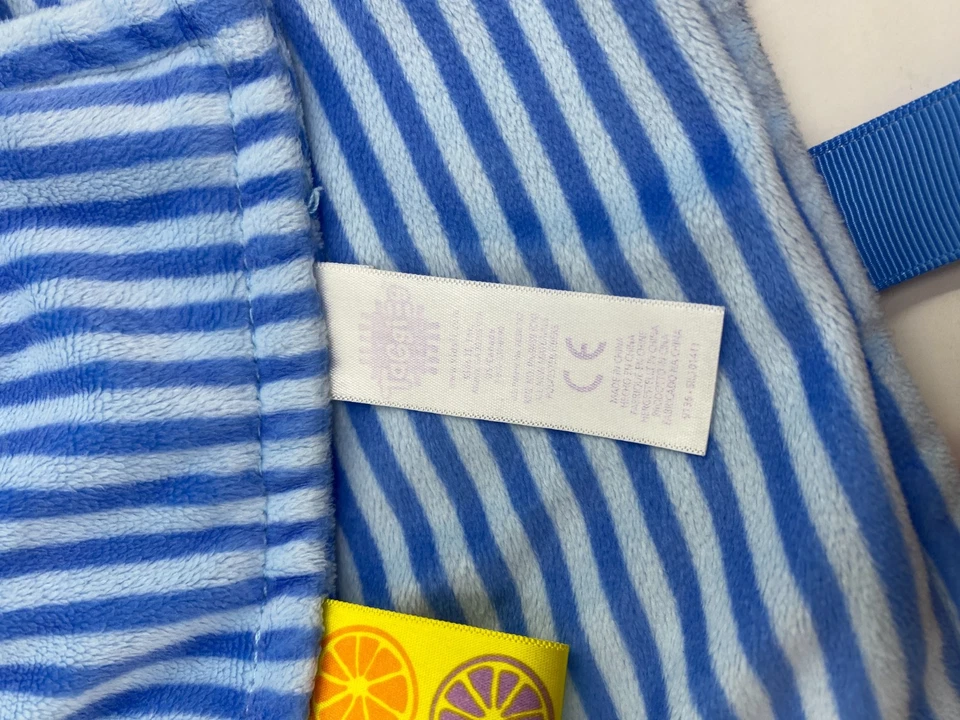 Taggies Peek A Boo Buddy Cachorro Perro Bebé Manta Azul Rayas Hueso Seguridad Lovey Foto 3 de 3