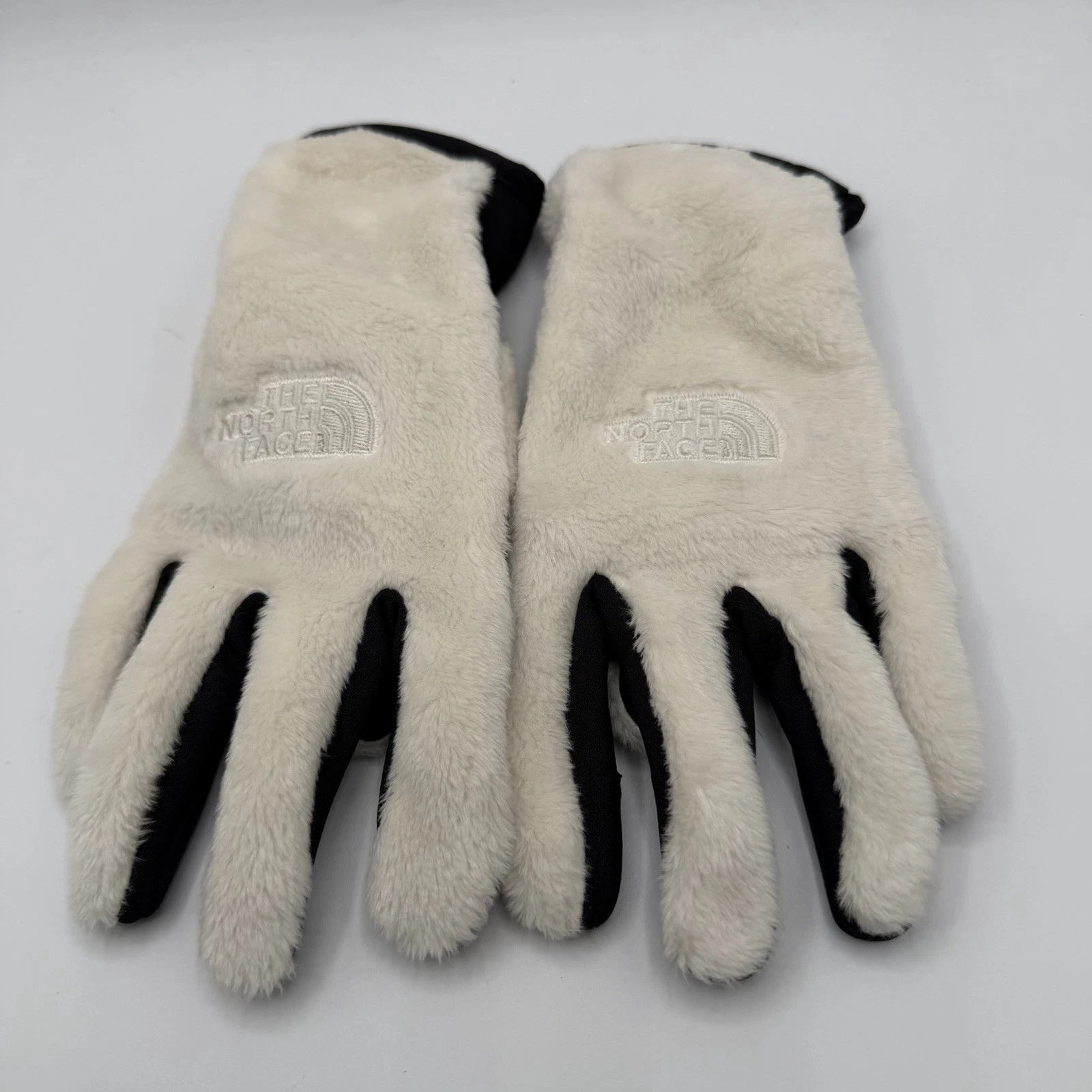 The North Face Osito Etip Gloves Women's Medium White Black Touchscreen Fleece