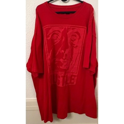 Entitee Brand Mens Red Hustle Benjamin Franklin Graphic T-Shirt 3XL Cotton