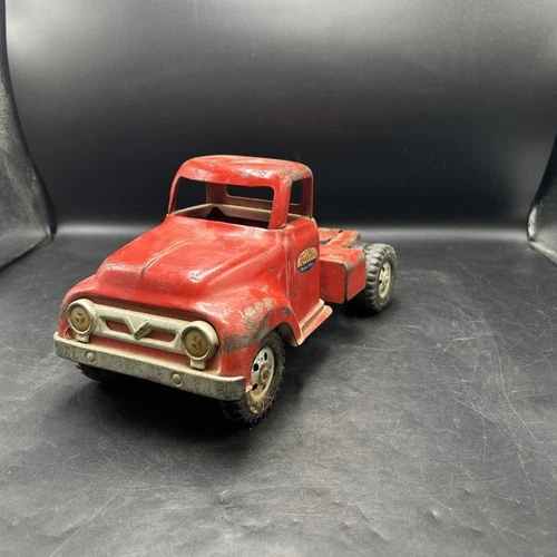 Vintage Tonka Pressed Steel Semi Tractor Truck Cab Red Mound Minn Toy 1950s-EL