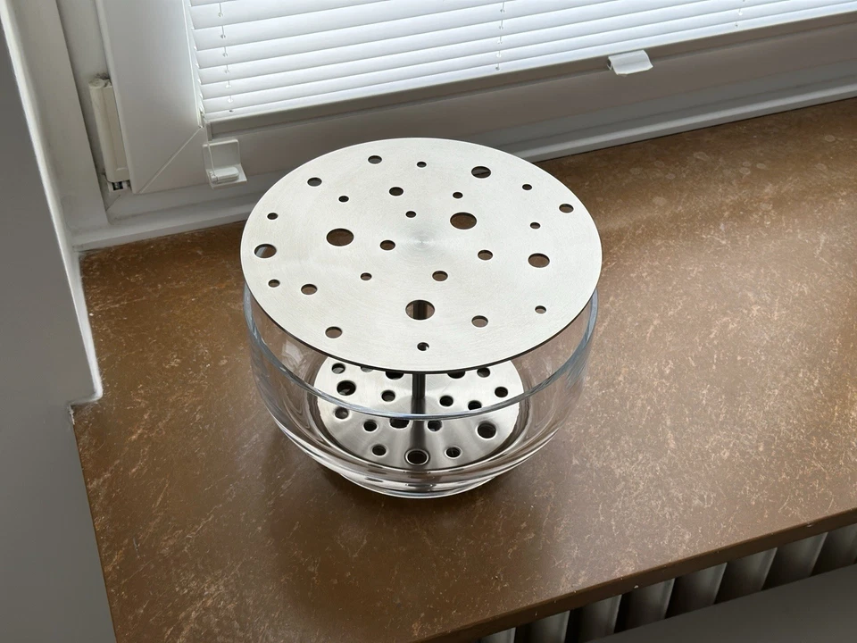 Fritz Hansen Ikebana Vase Große VersionEdelstahl / Glas WIE NEU! - Bild 3 von 3