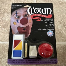 Vintage 1999 clown makeup Kit New Techni Faces Red Nose Wicked Clown