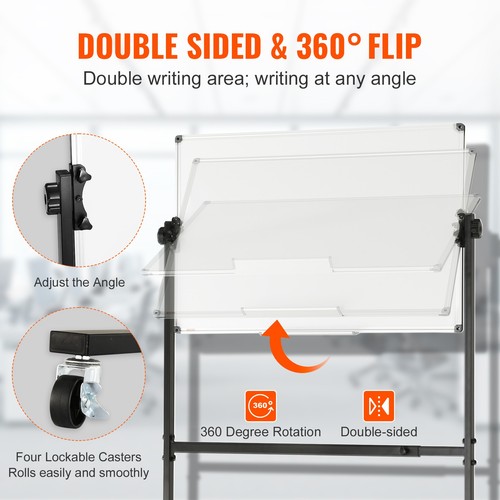 Uimoso Rolling Magnetic Whiteboard Double-sided Mobile Whiteboard 36 x 24 inch - Picture 3 of 12