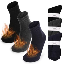 3 Pairs Mens Winter Heavy Duty Cotton Thermal Warm Crew Work Boots Socks 10-13