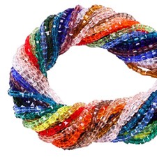 95-100pcs 4/6mm Cube Square Faceted Crystal Glass Loose Spacer Crafts Beads lot  