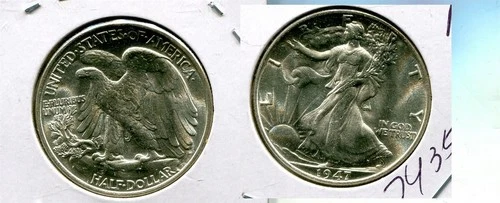 1947 P WALKING LIBERTY SILVER HALF DOLLAR GEM BU 7435T