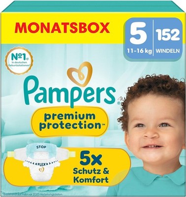 Pampers Baby Windeln Größe 5 11-16kg Premium Protection Junior Vorrat 152 Stück