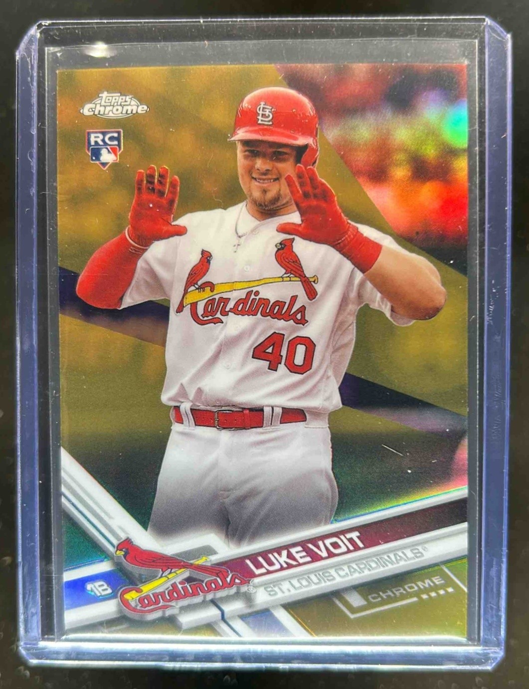 2017 Topps Chrome Update Luke Voit RC Gold Refractor #2/50 Cardinals
