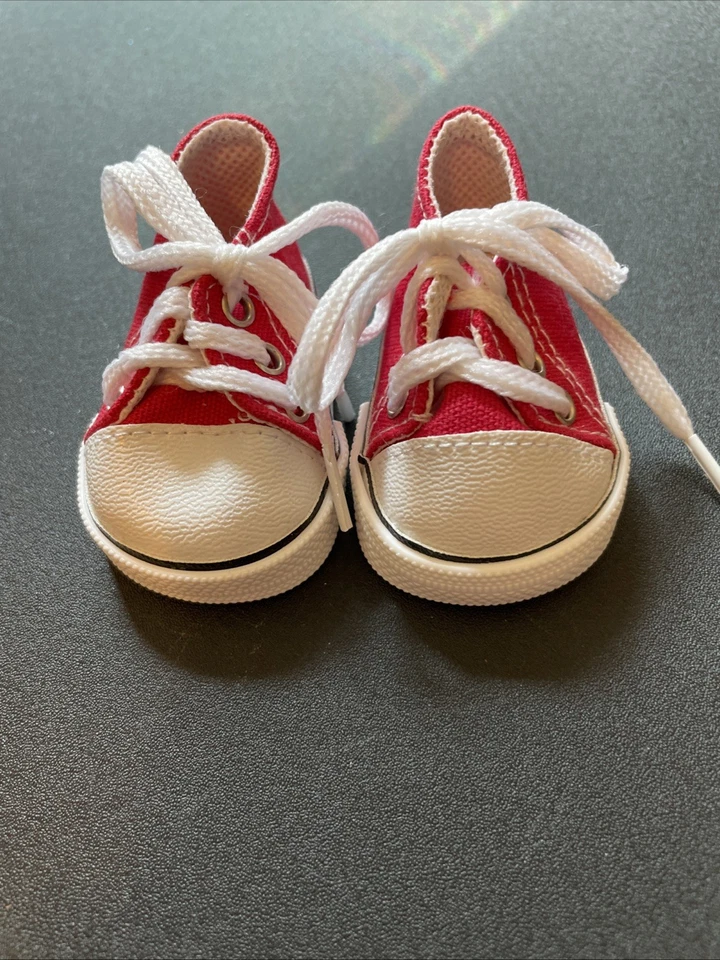 Zapatos de tenis de lona roja ropa para muñecas 15” 16” 17” muñeca Bitty Baby Alive Gotz Foto 2 de 4