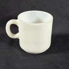Vintage White Milk Glass Coffee Mug With C Handle Simple Durable Restaurant Ware