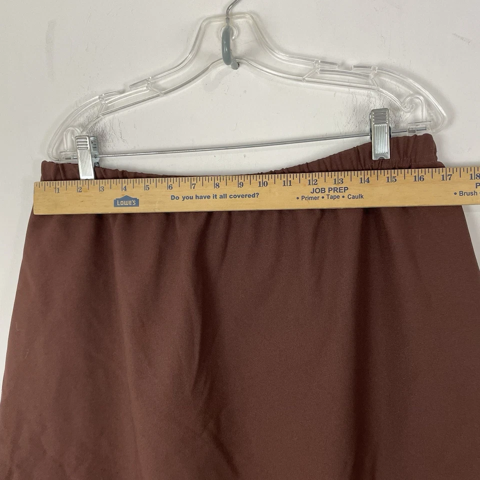 Falda Nikki Pull On Hasta la Rodilla Cintura Elástica Talla 20 Marrón Hecha en EE. UU. Foto 3 de 4