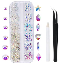 1788-Piece Nail Gems & Rhinestones with Tweezers - Creative Crafting Essentials