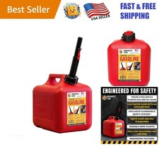 Durable 2 Gallon Red Gas Can with Safe Auto Shut-Off  Spill-Resistant Design