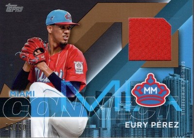 2024 Topps City Connection Swatch Collection Gold #CCEP Eury Perez Jersey /50 BB