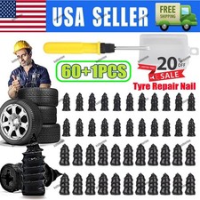 61pcs Car Vacuum Tire Repair Nail Rubber Screw Nails Screwdriver Tool Set Wbox