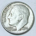 1962 D ROOSEVELT SILVER DIME - 90% SILVER - CIRCULATED COIN #5098