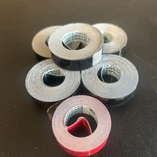 Vintage Dymo Labeling Tape Cartridge 1/2" x 144” NOS Stock Glossy Black/red 6pc