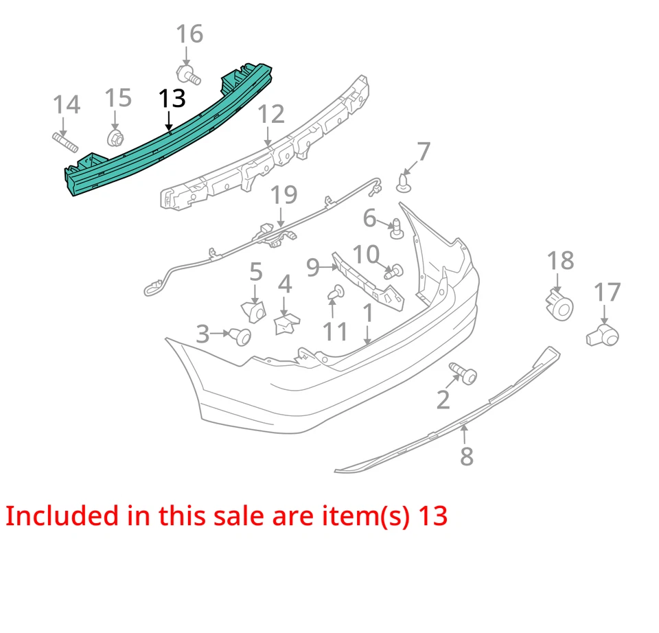 2010-2012 Ford Fusion Rear Bumper Reinforcement M60DK - Image 2 of 3