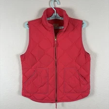 J.Crew Womens Jacket Sz M Medium Sleeveless Puffer Vest Full Zip Solid Excellent