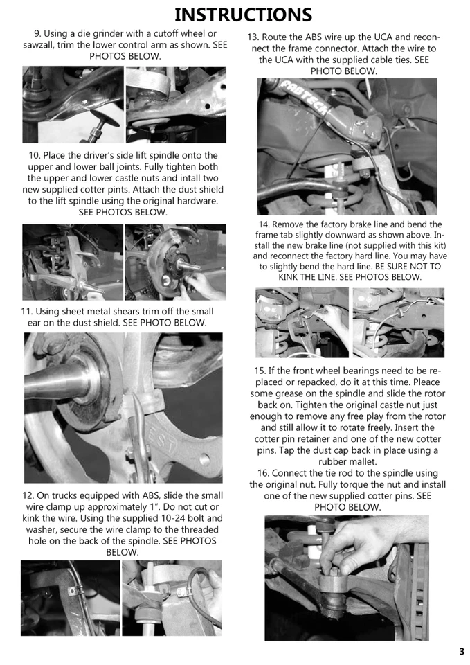 3" Lift Kit Front Spindles 2" Rear Shackles Fits Chevy S10 4x2 GMC S15 2WD - Image 4 of 4