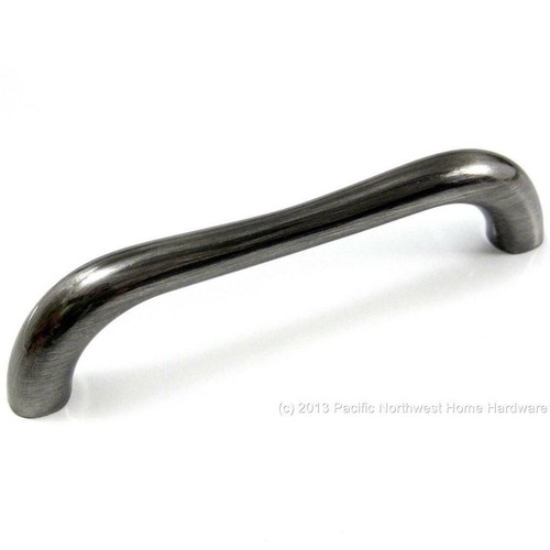 Antique Nickel Pull Drawer Handle with Backplates, Knob Hill