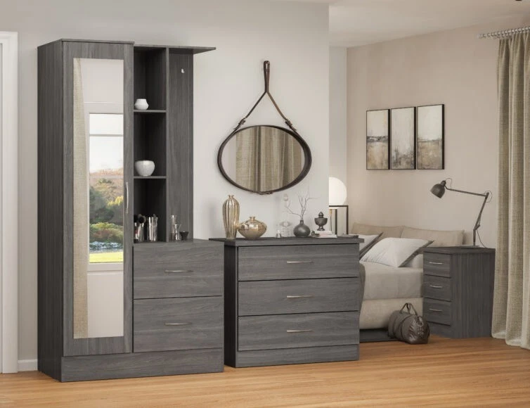 Grey wood effect wardrobe deals