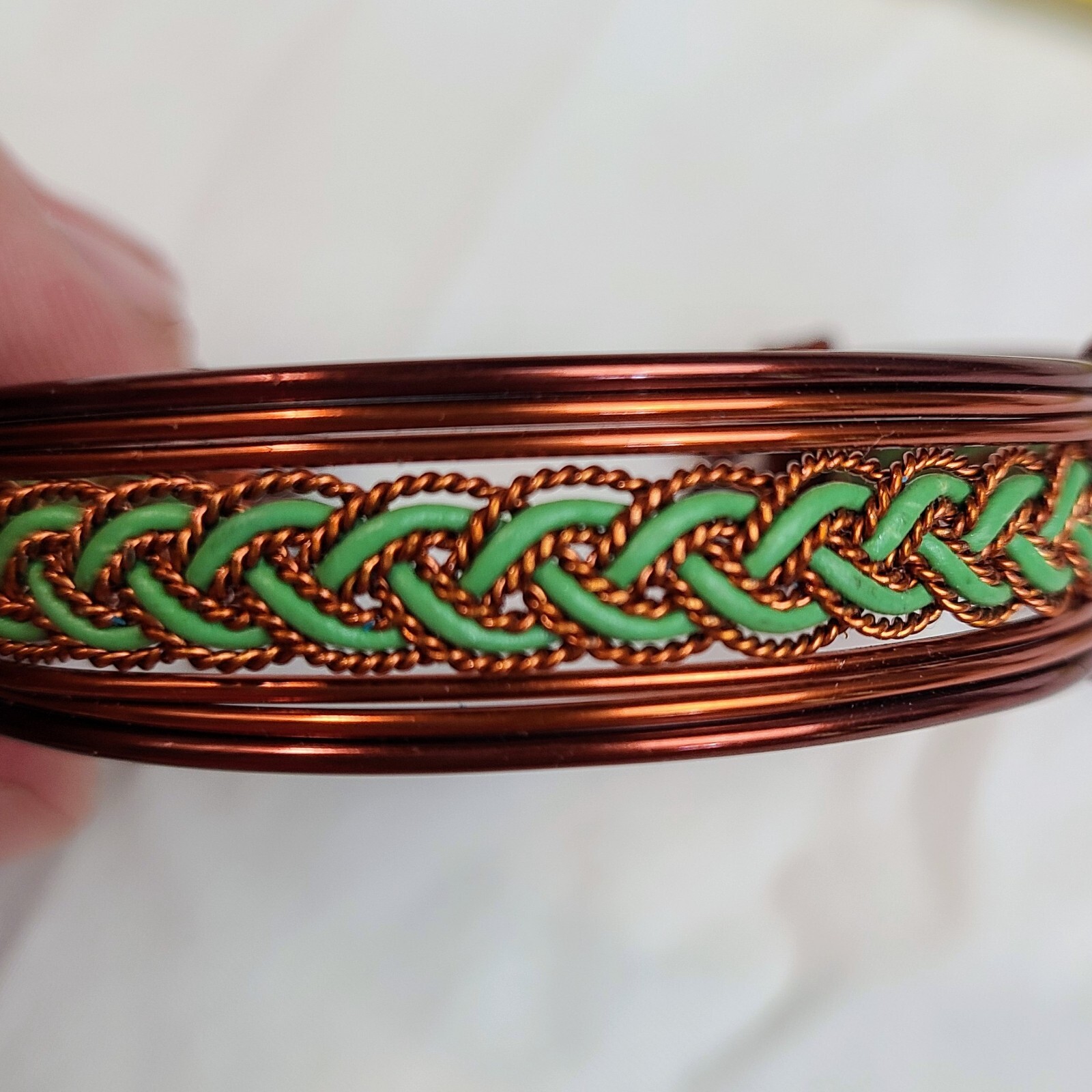 Handcrafted Wire Wrapped Copper Cuff Bracelet Wit… - image 13